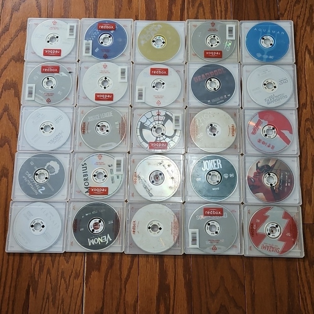 Lot Of 25 Super Hero Movie DVDs Marvel DC Redbox Cases